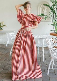 Designer Resort Wear 2023, 70s Fashion, Striped Dress, Dress To Impress, Beautiful Dresses, Designer Dresses, A Woman, Casual Dresses