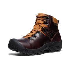 Women's Pyrenees | Cask/KEEN Maple | KEEN Footwear Insulated Leather Lace-up Waterproof Boots, Insulated Leather Lace-up Boots For Outdoor Work, Weatherproof Leather Lace-up Boots For Walking, Weatherproof Lace-up Leather Waterproof Boots, Rugged Waterproof Lace-up Boots For Walking, Functional Round Toe Waterproof Boots For Outdoor Work, Leather Lace-up Waterproof Boots, Leather Hiking Boots For Fall Outdoor Activities, Brown Gore-tex Hiking Boots With Reinforced Toe