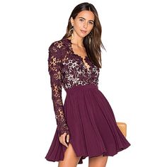 Stylestalker Rosale Long Sleev Lace Dress Plum Rosalie Long Sleeve Dress In Plum By Stylestalker New With Tags Floral Lace Detail V Neck Front Back Zipper Closure Partially Lined 100% Polyester Lining Polyester Manufacturer No. Ss11161044 Miss Gypset No. 1224 Knee-length Dresses With Lace Sleeves For Night Out, Cocktail Mini Dress With Lace Patchwork, Long Sleeve Lace Patchwork Dress For Date Night, Mini Length Lace Patchwork Dress For Date Night, Mini Lace Patchwork Dress For Date Night, Purple Lace Mini Dress For Party, Fitted Long Sleeve Lace Dress For Casual Occasions, Knee-length Lace Mini Dress, Lace V-neck Midi Dress For Fall