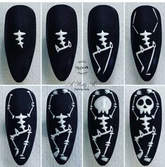 Halloween Nail Art Tutorial, Bat Nails, Horror Nails, Halloween Nails Diy, Nail Art Halloween, Holloween Nails, Halloween Nails Easy, Halloween Acrylic Nails, Nail Designs Tutorial