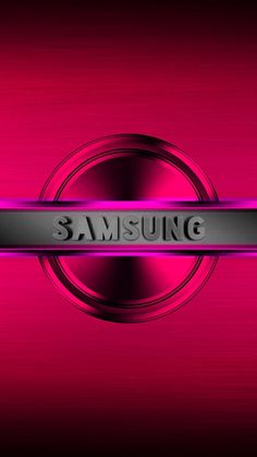 the samsung logo is shown on a red background