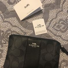 Coach Wristlet In Black. New With Tags Not Attached But Included. Black Rectangular Wristlet For Gift, Rectangular Black Wristlet For Gift, Rectangular Black Wristlet As A Gift, Black Wristlet With Zipper Closure For Gift, Black Clutch Wristlet For Gift, Black Wristlet With Zipper Closure As Gift, Black Rectangular Wristlet With Zipper Closure, Black Clutch With Wrist Strap Gift, Black Zipper Pouch Wristlet For Travel