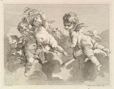 two cherubs are playing with each other