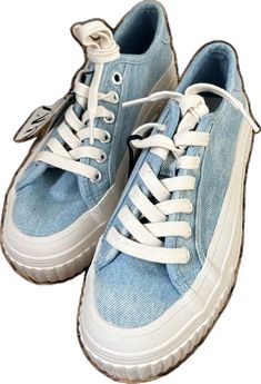 Trendy Denim Blue Lace-up Sneakers, Denim Blue Cotton Lace-up Sneakers, Trendy Denim Blue Sneakers With Round Toe, Trendy Denim Blue Round Toe Sneakers, Sporty Denim Blue Lace-up Sneakers, Sporty Low-top Denim Sneakers, Casual Denim Sneakers For Streetwear, Sporty Denim Low-top Sneakers, Trendy Denim Sneakers For Streetwear