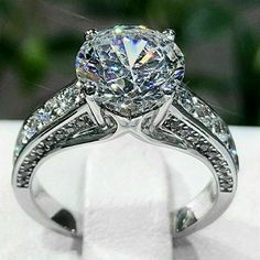 a close up view of a diamond ring