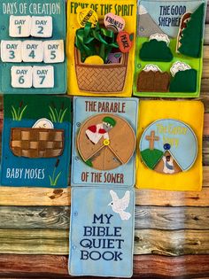 this is an image of a quilt made to look like the bible verses for children