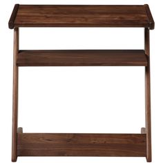 a wooden shelf with two shelves on each side and one shelf below the shelf is made out of wood