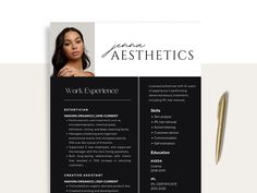 Resume Template Canva | Resume Template with Photo | Canva Template | Modern Resume| Esthetician Resume| Skincare Resume | Canva Template