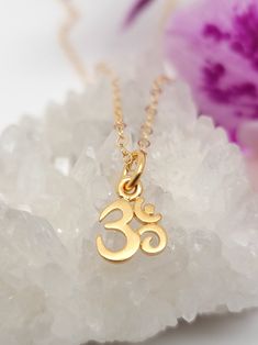 Ohm Necklace, Om Necklace, Bumble Bee Necklace, Spiritual Necklace, Om Charm, Gold Necklace Simple, Lovers Necklace, Symbol Necklace, Meditation Gifts