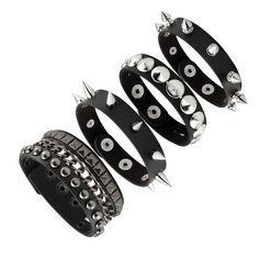 PRICES MAY VARY. High Quality Material: These punk bracelet set are made of quality faux leather and alloy, durable material comfortable touch feel, long time use. Halloween Punk Bracelet :Rivet wrap retro spike bracelet, Adjustable cuff, Stylish design, cool accessories made you shine in the crow.d Leather jewelry punk rock biker style with spike rivet decoraction, button adjustable, suitable for men women. Wide Application: Great for goth accessories, cosplay party metal theme parties, night c Punk Leather Jewelry With Wrist Strap, Punk Leather Wrist Strap Jewelry, Punk Style Leather Jewelry With Wrist Strap, Adjustable Strap Edgy Bracelets, Punk Style Adjustable Cuff Bracelet With Rivets, Punk Adjustable Cuff Bracelet With Rivets, Adjustable Punk Cuff Bracelet With Rivets, Adjustable Punk Cuff Bracelet With Black Band, Adjustable Black Band Punk Cuff Bracelet