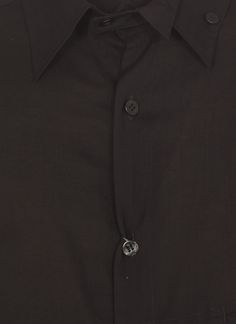 - Black Yohji Yamamoto Pour Homme shirt for man - Collar - Long sleeves with buttons at hem - Front buttons fastening - Front welt pocket wih buttonComposition: 100% Cellulose Fitted Collared Shirt With Functional Buttons, Designer Button-up Shirt With Button Closure, Designer Collared Shirt, Fitted Collared Tops With Functional Buttons, Designer Button-up Shirt With Placket, Designer Business Top With Buttons, Designer Business Tops With Button Closure, Designer Business Tops With Buttons, Designer Spread Collar Tops With Buttons