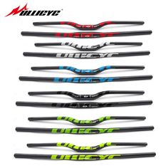 many different colors and sizes of bicycle handlebars