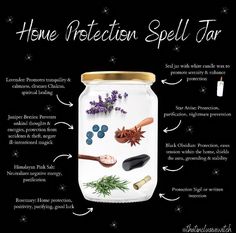 Home Protection Spell Jar, Home Protection Spell, Witches Jar, Jar Spells, Green Witchcraft, Spell Jars, Protection Spell, Wiccan Magic