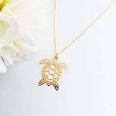 "Gold Turtle necklace I origami turtle pendant I swimming turtle I sea turtle charm I dainty Turtle jewelry I Tortoise necklace I Turtle gift The Gold Turtle necklace is truly beautiful, this origami turtle pendant is great for every occasion, geometric shape is delicate and cute. This tortoise necklace may be worn on its own, or styled with the other great Anemon necklaces ,made a tour in the shop to see all of my creations. This necklace is unique and will be wonderful turtle gift for gift giv Sterling Silver Turtle Necklace For Gifts, Turtle Shaped Sterling Silver Jewelry Gift, Sterling Silver Turtle Necklace For Gift, Sterling Silver Turtle Jewelry Gift, Swimming Turtle, Origami Turtle, Origami Necklace, Pendant Minimalist, Turtle Jewelry