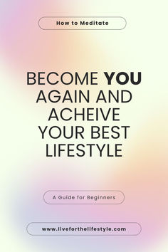 the front cover of a book that says, become you again and achieve your best life style