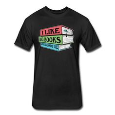 I Like Big Books and I Cannot Lie T-Shirt - Library Shirt - Book Lover Gift for Librarian - Bookworm Short Sleeve T-shirt With Funny Text, Black Literary Crew Neck T-shirt, Literary Black Cotton T-shirt, Black Bookish T-shirt With Screen Print, Black Literary T-shirt With Letter Print, Library Shirt, Gift For Librarian, Bookworm Shirt, Big Books