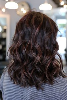 53 Lovely Dark Brown Hair with Highlights for 2024 Rose Brown Highlights, Dark Brown Hair Ideas, Chocolate Brown Hair With Highlights, Black Hair With Brown Highlights, Brown Auburn Hair, Dark Brown Hair With Highlights, Deep Brown Hair, Brown Hair Ideas, Short Dark Brown Hair