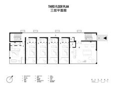 the floor plan for an apartment building with four floors and three balconies on each level