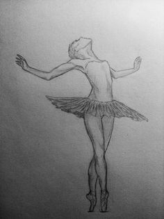 a pencil drawing of a ballerina dancer