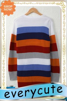 Multi-color Striped Pocketed Cardigan White Color Block Cardigan For Fall, Multicolor Long Sleeve Cardigan With Color Matching, White Color Block Cardigan For Layering, Winter White Color Block Cardigan, Fall White Color Block Cardigan, Multicolor V-neck Cardigan One Size, Multicolor V-neck Cotton Cardigan, Multicolor V-neck Color Block Cardigan, Cozy Multicolor V-neck Cardigan