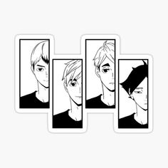 four avatars with different hair styles sticker