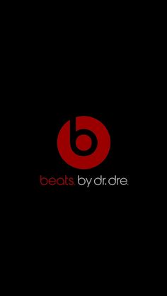 the beats by dr dre logo is shown on a black background with red letters