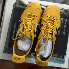 Selling This Rare Brand New Pair Of Asics Onitsuka Tiger Mexico 66 Sd In The Iconic “Kill Bill” Colorway! Onitsuka Tiger Sneakers Are Now No Longer Available For Direct Purchase In The Usa, So These Are Now Hard To Find! I Purchased These Firsthand In 2023 When They Were Still Sold In The Usa, And Accidentally Bought The Wrong Size , So My Loss Is Your Gain! Never Worn (Only Indoors For Size), In Mint Condition. No Scuffs Or Creasing. Tags Still Attached. Original Box And Padding Included. Store Black Onitsuka Tiger, Asics Yellow, Tiger Sneakers, Asics Onitsuka, Tiger Mexico 66, Onitsuka Tiger Mexico 66, Mexico 66, Kill Bill, Most Comfortable Shoes