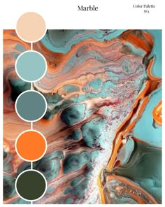 the color scheme for marble is orange, blue, and green with three different colors