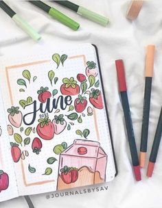 50+ Beautiful Bullet Journal Monthly Covers for 2024 - The Planner Addict June Bujo, Bullet Journal Diy, Bullet Journal Notebook