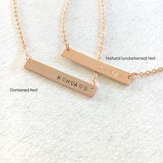 This petite bar necklace can hold your loved ones initials. Petite bar measures 30 x 5mm & fits up to 6 initials with a love heart in between. Each necklace is fitted with a spring ring clasp. Handcrafted in Australia. Each piece is hand stamped & there may be slight variations such as with the letter alignment or spacing - this is not a defect but is part of what makes each piece uniquely you! HOW TO ORDER Select your Metal choice Select a necklace length Select your font choice Enter initials Baby Bracelet, Pretty Necklaces, Bar Necklace, Spring Rings, Delicate Bracelet, Precious Metals, Hand Stamped, Arrow Necklace, Necklace Lengths