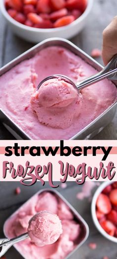 this strawberry frozen yogurt is so easy to make