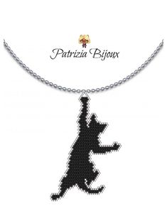 a dog is shown on a chain with the name patria - bijoux