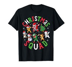 PRICES MAY VARY. Christmas Squad Santa Dabbing Xmas Family Matching Pajama Funny Design. This cute illustration features Santa Claus, an elf, a reindeer, gingerbread, a snowman, a penguin, and a Christmas tree with lights dancing the trendy dab dance pose. Cool graphic art style for the cheerful or joyful men, women, boys, and girls who believe that Santa Claus is real. This awesome artwork is perfect for the family pajama or pj costume party. Merry Christmas! Lightweight, Classic fit, Double-ne Elf Family, Family Matching Pajamas, Funny Pajamas, 2024 Color, Applique Fabric, Estilo Hip Hop, Matching Pajamas, Round Neck Tees, Pattern Drawing