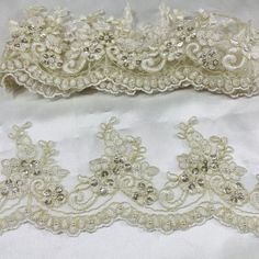 Be mesmerized by the intricate beaded & Corded lace trims featured in our Lace USA line. These luxurious handmade trims bring a touch of elegance and glamour to any look. No matter the occasion, the right trim can make any outfit shine. Choose from our selection of beaded couture lace trims and corded bridal lace trims to make your special day extra sparkly. Whether you prefer corded evening dress lace trim or beaded trim for quinceanera dresses, Lace USA has all your special event needs. For da Beaded Couture, Quinceanera Crown, Deco Beads, For Wedding Dresses, Corded Lace, Lace Evening Dresses, Beaded Trim, Bridal Tiara, Dresses Lace