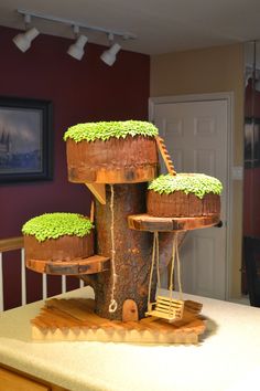 a cake made to look like a tree house