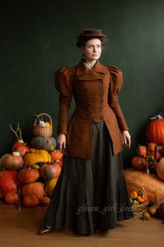 Jacket amazons in Edwardian Victorian Style - Etsy Croatia Fitted Brown Wool Coat For Fall, Fitted Brown Outerwear With Button Cuffs, Fitted Dark Academia Outerwear For Fall, Vintage Fitted Wool Coat Single Breasted, Wool Long Sleeve Outerwear For Costumes, Fitted Wool Outerwear For Costumes, Fitted Brown Wool Coat, Wool Blazer With Covered Buttons For Fall, Fall Wool Blazer With Covered Buttons