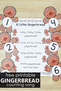 a gingerbread counting game with the numbers 1 to 10