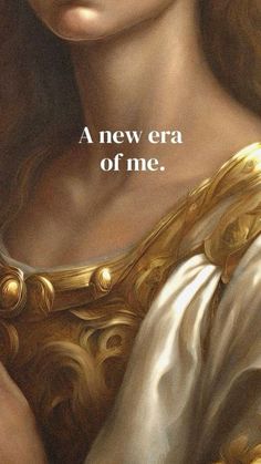 an advertisement for the new era of me, featuring a painting of a woman with long hair