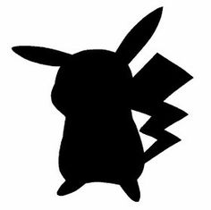 a black and white silhouette of a bunny with a lightning bolt in it's mouth