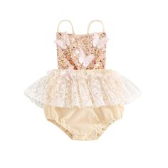 Add a touch of elegance and sweetness to your little one's wardrobe with our BUTTERFLY SPARKLES Lace Romper! Featuring delicate lace, a charming butterfly design, and shimmering sequins, this romper is perfect for any special occasion. Your baby girl will look absolutely adorable and feel comfortable all day long. Fitted Bubble Romper For Summer Party, Fitted Bubble Romper For Spring Party, Butterfly Onesie, Summer Bubble Romper With Lace Trim For Baptism, Cute Summer Bubble Romper With Lace Trim, Sequin Playsuit, Baby Girl Lace Romper, Infant Baby Girl, Baby Girl Ruffle Romper