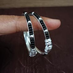 This is a perfect gift for the little hands of the new member in the family. The bangles are ideal for Newborn - 9 months old baby. Great for both baby boy and girls. Smooth finish with no sharp edges to keep safety of kids in mind. Used mainly as Nazariya to keep babies away from evil eye Best For gifting or for personal use, wear it to any occasion and be the spotlight Feel Free to contact us at anytime. We promise you an amazing shopping experience Eye catching and unique jewelry that will se Silver Pooja Items, Baby Bangles, Glass Bangles, The Bangles, Silver Toe Rings, Gold Chain With Pendant, Kundan Earrings, Silver Anklets, Bridal Bracelet