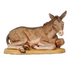 Seated Donkey Nativity Figurine- 27 Inch Scale Woodcarving Ideas, Fontanini Nativity, Holy Art, Italian Village, Drummer Boy, The Donkey, Christmas Nativity, Italian Artist