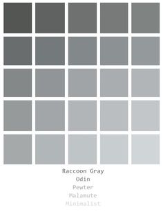 the color scheme for gray is shown in this image, and it looks like there are many