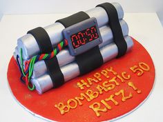 a birthday cake made to look like dynamites