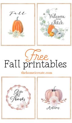 free fall printables for the home