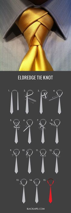 Eldredge Tie Knot Tali Leher Lelaki, Eldredge Knot, Simpul Dasi, Tie A Necktie, Types Of Ties, Neck Tie Knots, Kraf Diy, Tie Styles, Men Style Tips