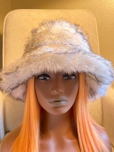 This beautiful incredibly soft faux fur hat is a must have for the fall and winter season.It is stylish and warm and can be dressed up or down. The head circumference of the hat is about 22-23inches (56-60cm) so almost everyone should fit :)  The hat is made out of Vegan Fur and is super soft and fluffy:) For any different color requests please send me an email:) White Wide Brim Mini Hat For Winter, Trendy Adjustable Winter Costume Hats And Headpieces, Winter Festival Hat With Curved Brim, Winter Fedora Hat One Size, Winter Festival Flat Brim Hat, Wide Brim Winter Festival Hat, Winter Fedora Hat With Feather Trim, Winter Festival Mini Hats One Size, Trendy Winter Bucket Hat With Flat Brim