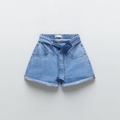 Brand New With Tags Zara Belted Denim Shorts Size: 4 Blue Denim Jean Shorts With Belt Loops, Blue Denim Shorts With Belt Loops, Blue Jean Shorts With Belt Loops For Summer, Zara Shorts With Belt Loops For Spring, Summer Denim Jeans With Belt Loops, Zara Denim Jean Shorts For Spring, Zara Spring Denim Jean Shorts, Blue Denim Jean Shorts By Zara, Zara Blue Denim Jean Shorts