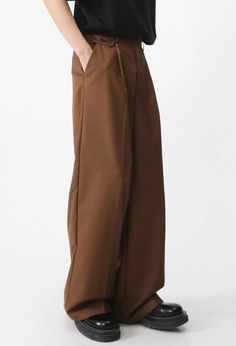 Upgrade your wardrobe with these stylish wide leg pants. Designed for comfort and versatility, they feature a relaxed fit and a high waist, perfect for everyday wear. The rich brown color and wide leg design add a modern twist, making them ideal for pairing with your favorite tops. Embrace effortless style and comfort with these must-have pants. Casualcore aesthetic Button & zip fastening Belt loop details Double pockets at front & back Wide leg High waisted Cotton Average Outfits, Black Sweatshirt Dress, Fall Sweaters For Women, Crop Pullover, Denim Hoodie, Jogger Pants Casual, Money Aesthetic, Patchwork Jeans, Cardigan Shirt