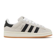 Wmns Campus 00s 'Crystal White Black' - Adidas - GY0042 - crystal white/core black/off white | Flight Club Campus Adidas, Shoes For School, Adidas Campus 00s, Back To School Shoes, Preppy Shoes, Flight Club, Shoe Wishlist, Adidas Shoes Women, Adidas Campus